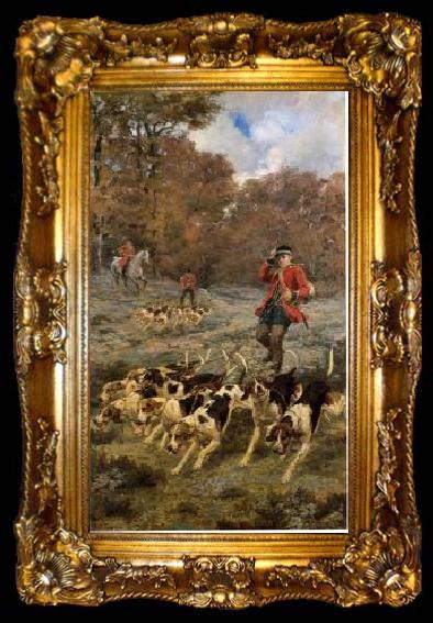 framed  unknow artist Classical hunting fox, Equestrian and Beautiful Horses, 022., ta009-2